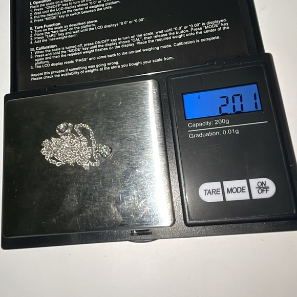 Solid Stamped 14K White Gold Natural Round Cut Diamond Solitaire Charm Necklace - Picture 12 of 17